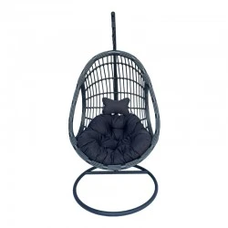Cungo pakoworld swing nest with metal base - pe rattan in grey color 125x105x195cm Cungo pakoworld swing nest with metal base - pe rattan in grey color 125x105x195cm