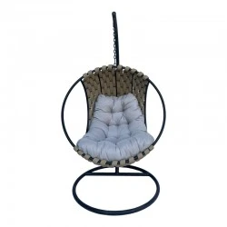 Makito pakoworld swing nest with black metal base - pvc in beige- grey color 100x105x195cm