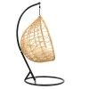 Hudson pakoworld swing hanging metal black-pp natural-cushion beige 109x119x195cm