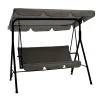 Globo pakoworld garden swing metal black-fabric grey 170x110x153cm