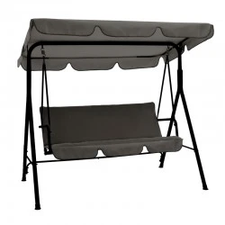Globo pakoworld garden swing metal black-fabric grey 170x110x153cm