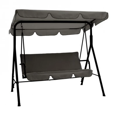 Globo pakoworld garden swing metal black-fabric grey 170x110x153cm