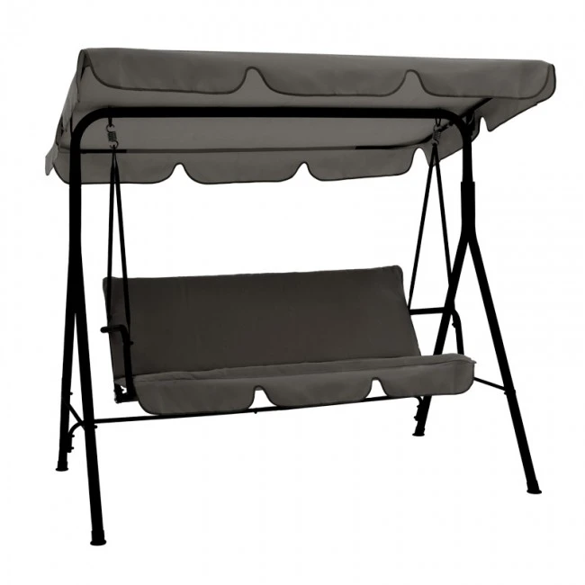 Globo pakoworld garden swing metal black-fabric grey 170x110x153cm