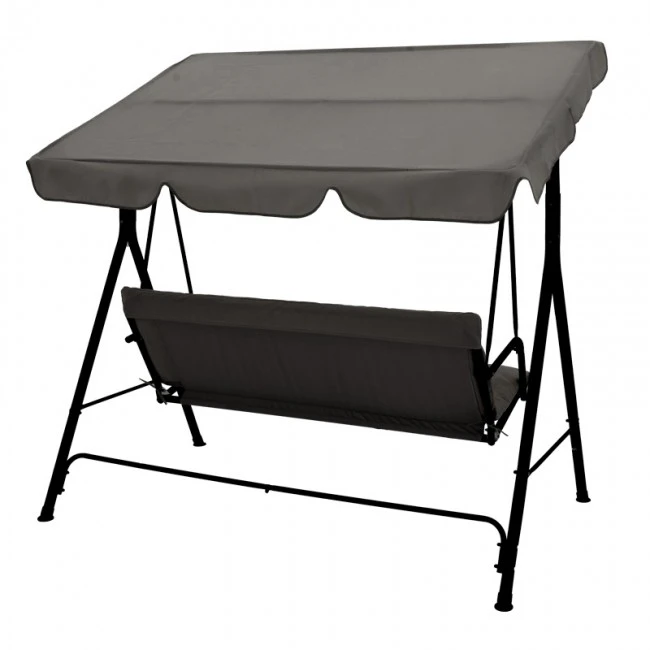 Globo pakoworld garden swing metal black-fabric grey 170x110x153cm