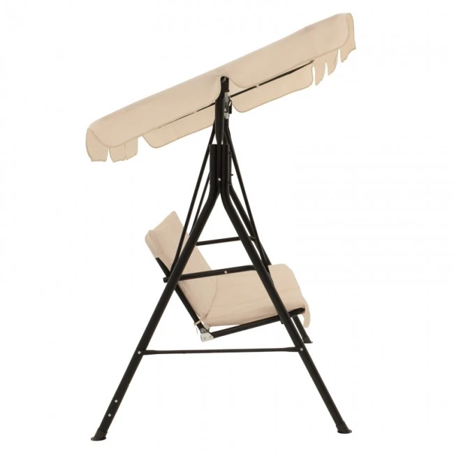Globo pakoworld garden swing metal black-fabric beige 170x110x153cm
