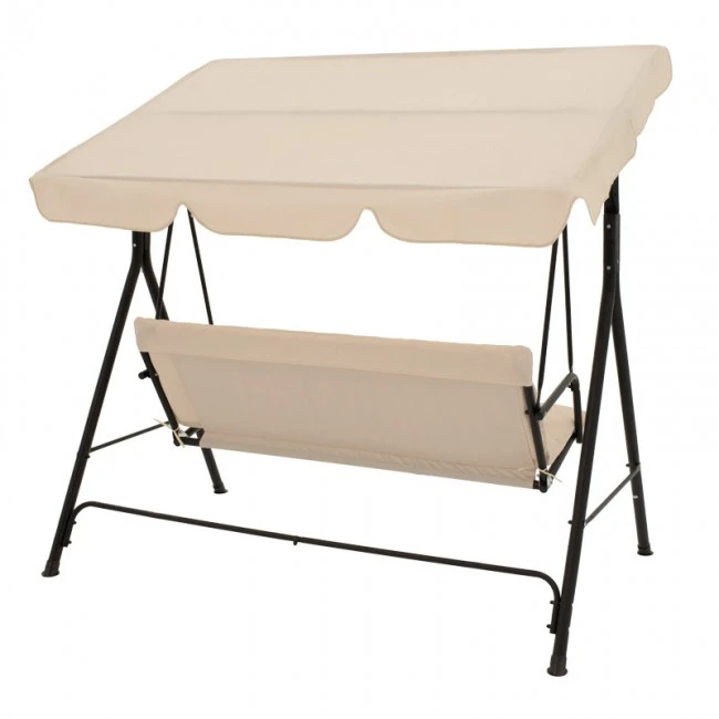 Globo pakoworld garden swing metal black-fabric beige 170x110x153cm