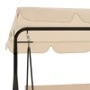 Globo pakoworld garden swing metal black-fabric beige 170x110x153cm