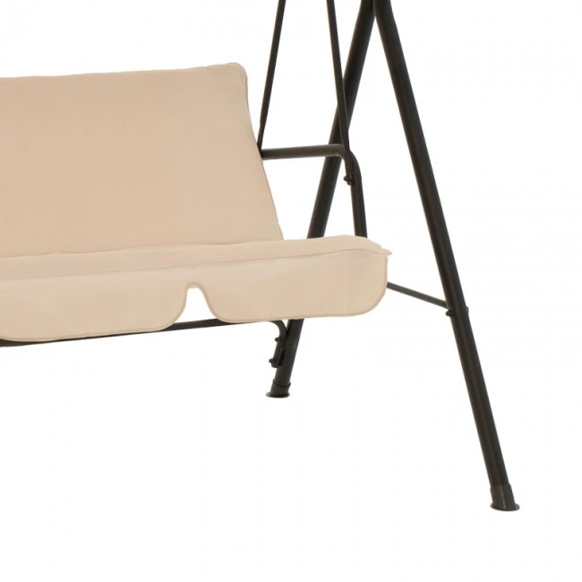 Globo pakoworld garden swing metal black-fabric beige 170x110x153cm