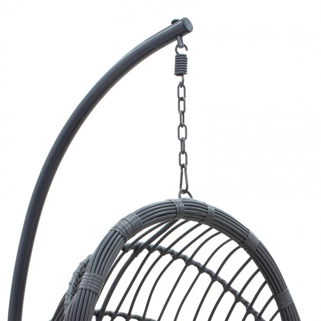 Garden swing Lacie pakoworld hanging pe metal anthracite-cushion gray
