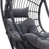 Garden swing Lacie pakoworld hanging pe metal anthracite-cushion gray