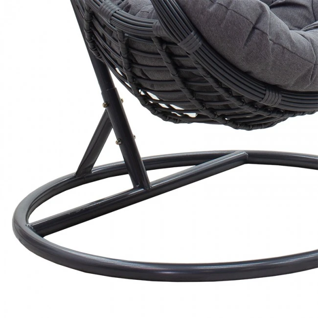 Garden swing Lacie pakoworld hanging pe metal anthracite-cushion gray