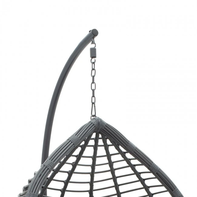 Nadim pakoworld garden swing hanging metal-pe-cushion gray