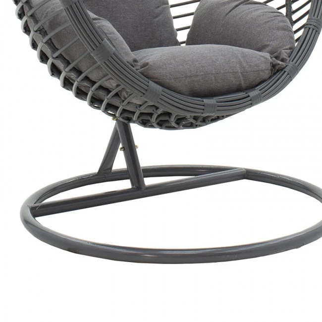 Nadim pakoworld garden swing hanging metal-pe-cushion gray