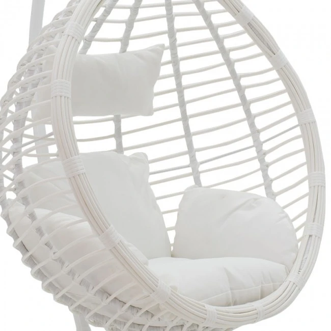 Nadim pakoworld garden swing hanging metal-pe-pillow white