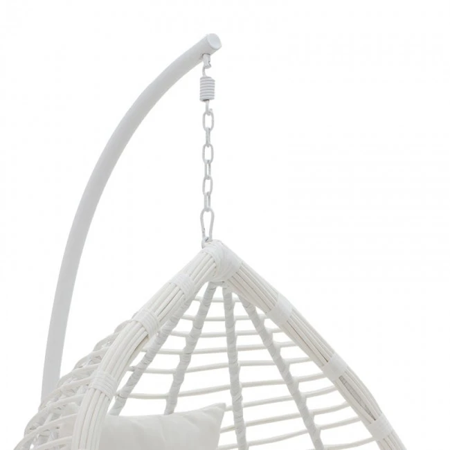 Nadim pakoworld garden swing hanging metal-pe-pillow white