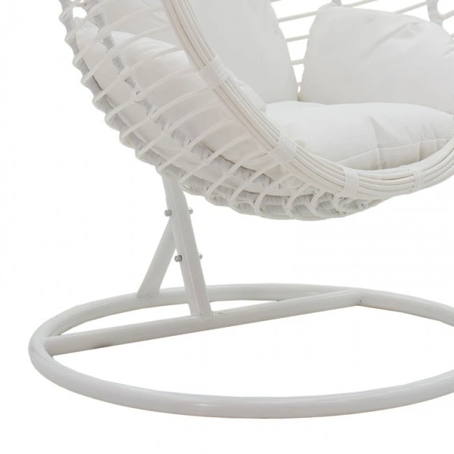 Nadim pakoworld garden swing hanging metal-pe-pillow white