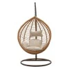 Nadim pakoworld garden swing hanging metal brown-pe natural-cushion beige