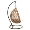 Nadim pakoworld garden swing hanging metal brown-pe natural-cushion beige
