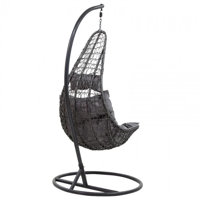 Soleil garden pakoworld swing hanging metal-pp-pillow gray 103x83x200cm
