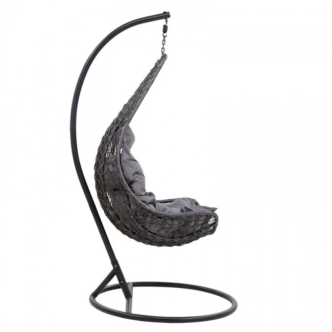 Soleil garden pakoworld swing hanging metal-pp-pillow gray 103x83x200cm