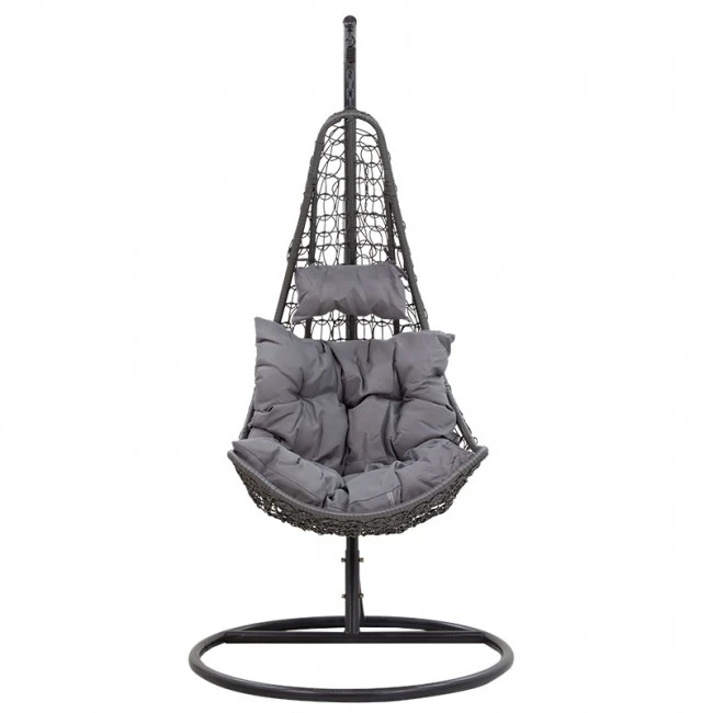Soleil garden pakoworld swing hanging metal-pp-pillow gray 103x83x200cm