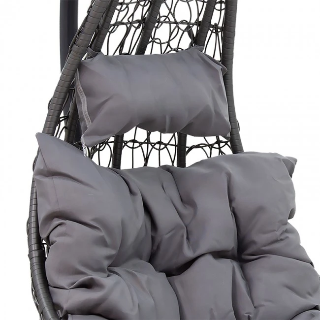 Soleil garden pakoworld swing hanging metal-pp-pillow gray 103x83x200cm