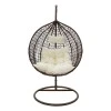 Zafer pakoworld garden swing hanging metal-pp brown-cushion beige 106x103x200cm