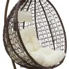 Zafer pakoworld garden swing hanging metal-pp brown-cushion beige 106x103x200cm