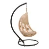 Labreone swing pakoworld rattan in natural color-black metal-beige cushion 82x82x200cm
