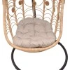 Labreone swing pakoworld rattan in natural color-black metal-beige cushion 82x82x200cm