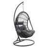 Garden swing Lacie pakoworld hanging pe metal anthracite-cushion gray
