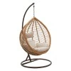 Nadim pakoworld garden swing hanging metal brown-pe natural-cushion beige