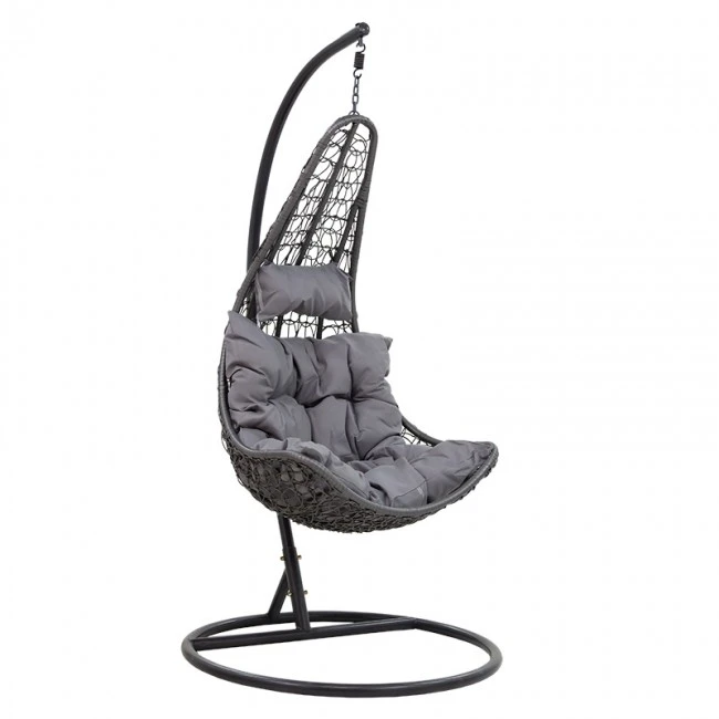 Soleil garden pakoworld swing hanging metal-pp-pillow gray 103x83x200cm