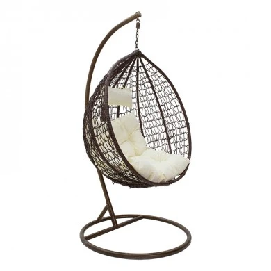 Swing Zafer pakoworld metal-pp brown-beige cushion 106x103x200cm