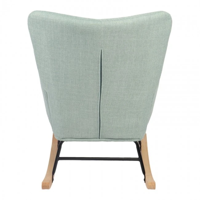 Κουνιστή πολυθρόνα Jianna pakoworld μέντα ύφασμα με πόδι σε φυσική απόχρωση 79x64x89εκ