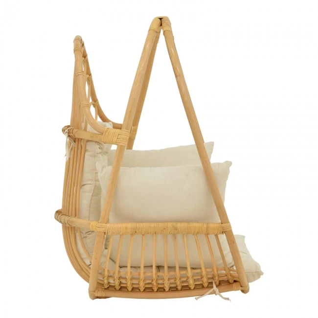 Hanging swing Jorg pakoworld natural rattan-cream cushion 80x59x105cm