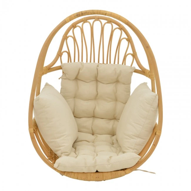 Hanging swing Jorg pakoworld natural rattan-cream cushion 80x59x105cm