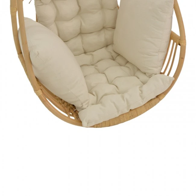 Hanging swing Jorg pakoworld natural rattan-cream cushion 80x59x105cm