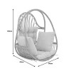 Hanging swing Jorg pakoworld natural rattan-cream cushion 80x59x105cm