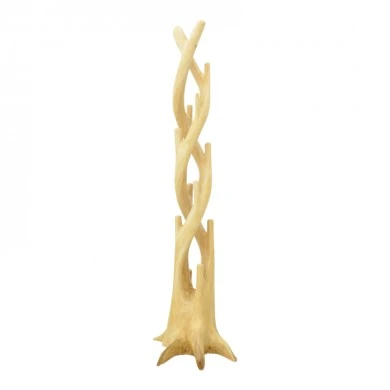 Floor-standing coat rack Gantou pakoworld suar wood in natural shade 40x40x200cm