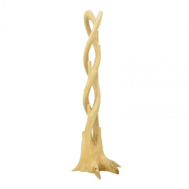 Κρεμάστρα επιδαπέδια Gantou pakoworld suar ξύλο σε φυσική απόχρωση 40x40x200εκ