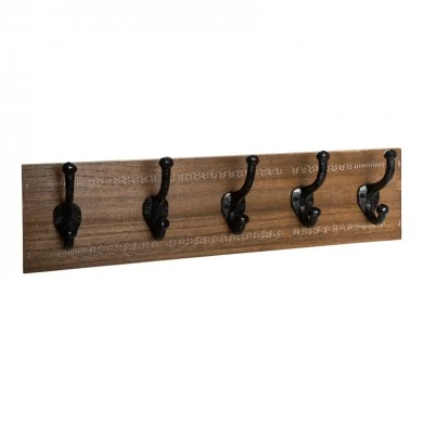 Coat hook Terty pakoworld mdf in walnut color 50x8.5x13cm
