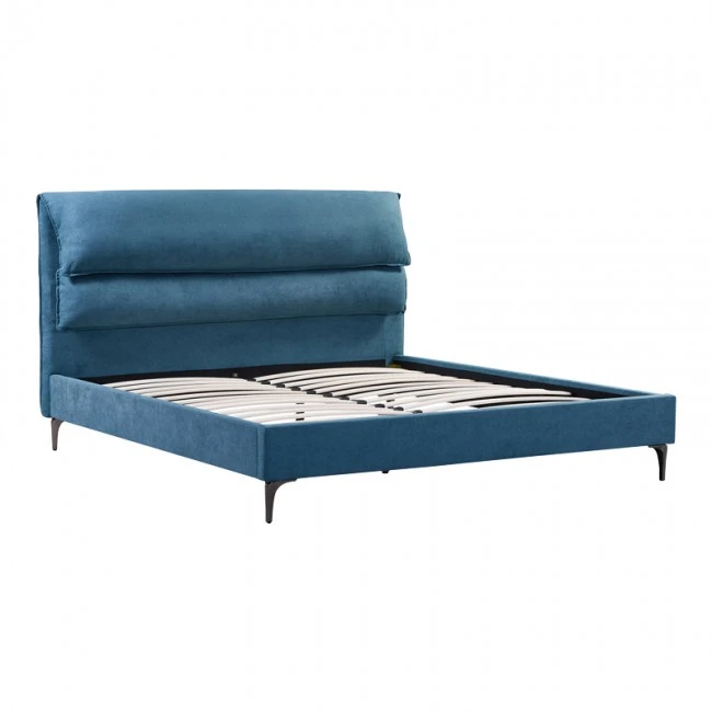 Double bed Aryna pakoworld fabric in petrol color 160x200cm