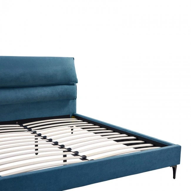 Double bed Aryna pakoworld fabric in petrol color 160x200cm
