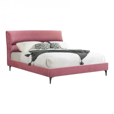 Double bed Aryna pakoworld velvet in rotten apple color 160x200cm