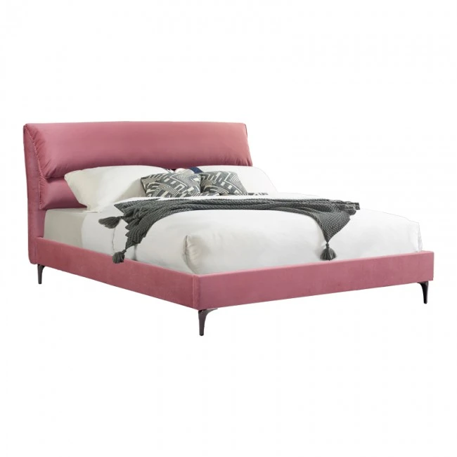 Double bed Aryna pakoworld velvet in rotten apple color 160x200cm