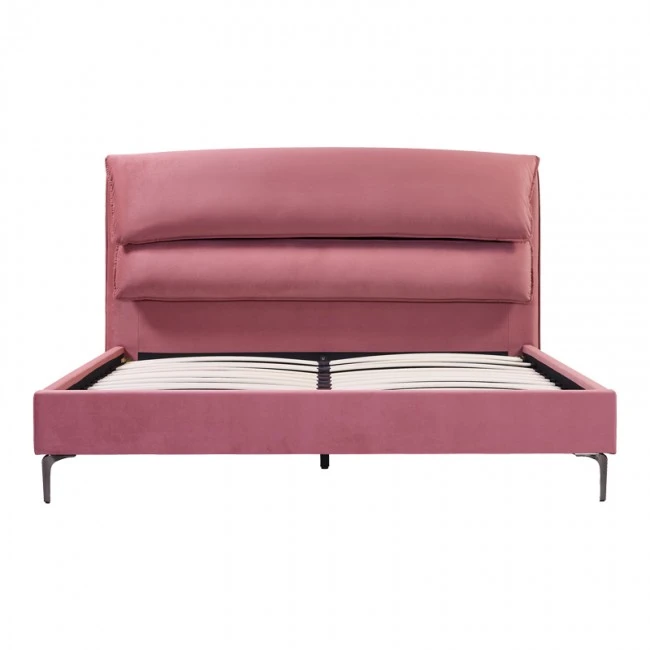 Double bed Aryna pakoworld velvet in rotten apple color 160x200cm