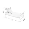 Bed Beowulf pakoworld white metal 90x190x102cm