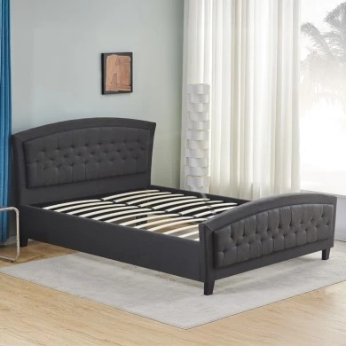 Double bed Camaro pakoworld fabric in anthracite color 160x200cm