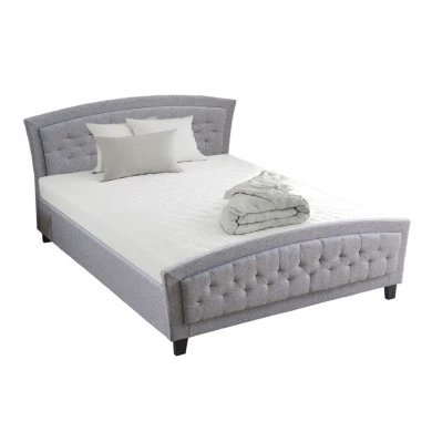 Double bed Camaro pakoworld fabric in grey color 160x200cm